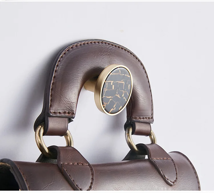 

Shell Stone Handle Modern and Simple Copper Drawing Series Single Hole Round Cabinet Door Wardrobe Cabinet Factory Direct Sales