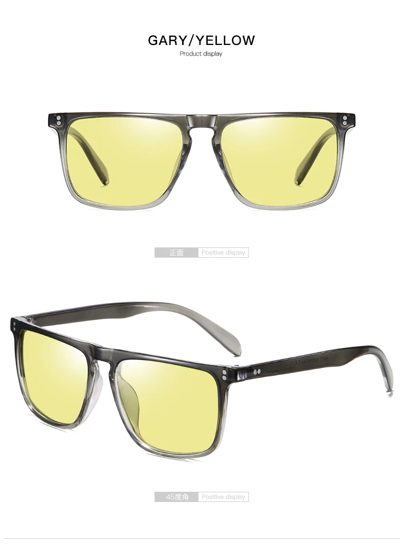 Brand Designer Rivet Square Photochromic Polarized Sunglasses Tony Stark Men Unisex Retro Sun Glasses Women gafas de sol hombre