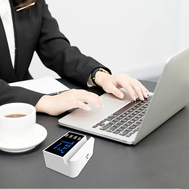 

4-Port USB Phone Charger Station Desktop Charger Tablet Smart Display Travel Charger Mobile Phones Accessories