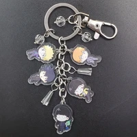 mob psycho 100 mobu saiko hyaku delicate acrylic anime key ring cartoon keychain flash beads schoolbag purse decoration