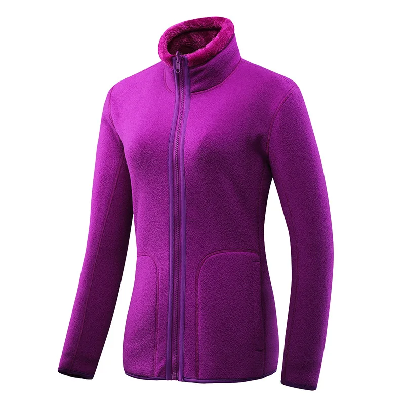 Women Purple Red 5XL мужская и женская зимняя бархатная утолщенная теплая куртка для спорта на открытом воздухе, альпинизма, рыбалки, верховой езды, пешего туризма, ветрозащитная Теплая Флисовая Куртка - Цвет: Women Purple Red