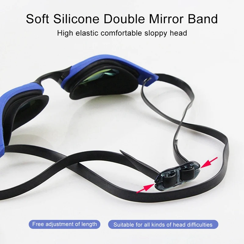Профессиональные очки для плавания противотуманные регулируемые