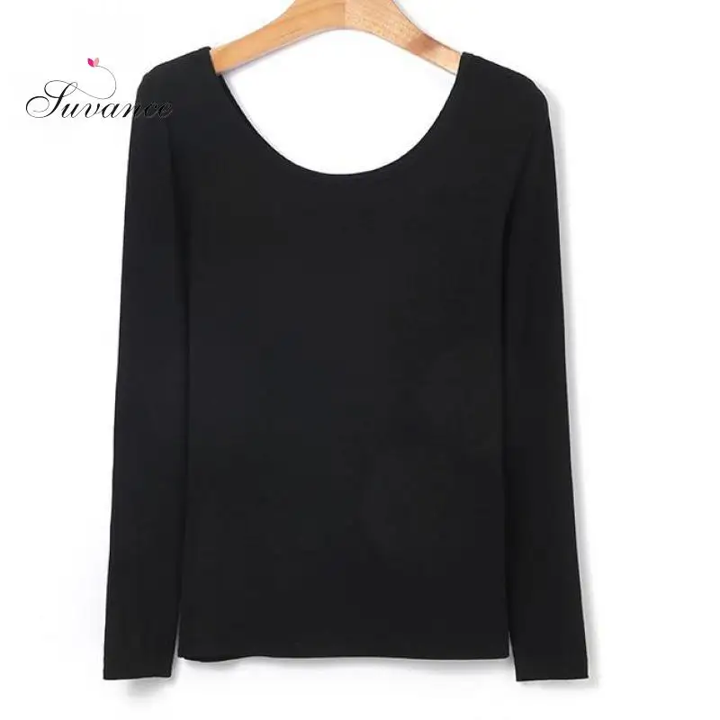 Весенне-осенняя Повседневная однотонная тонкая женская футболка с круглым