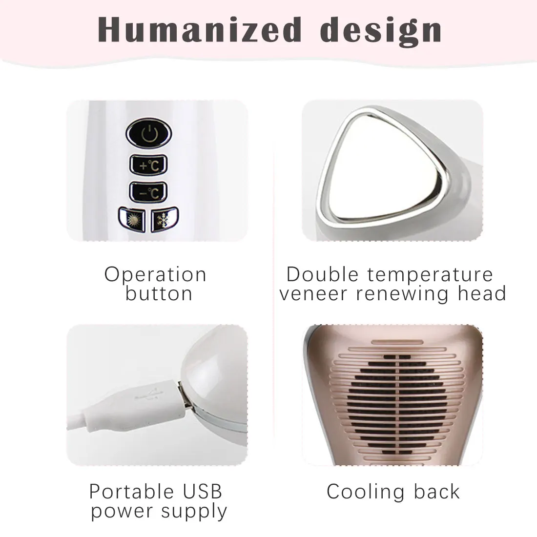 

LED Face Beauty Massager Hot Cold Hammer Ultrasonic Cryotherapy Facial Vibration Massager Face Body Spa Ion Skin Care Tool