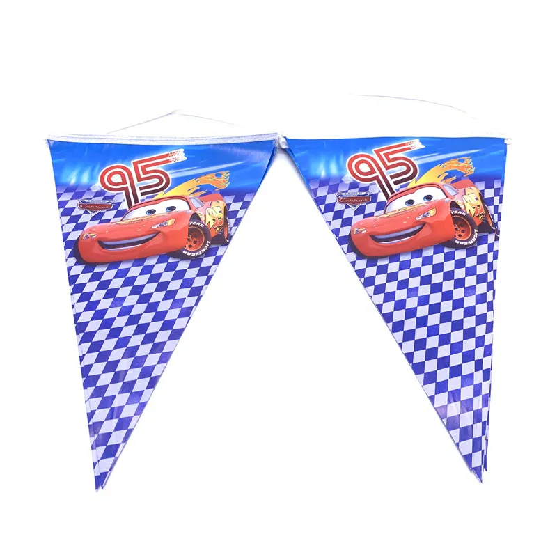 flag-10pcs Disney автомобили вечерние поставки детские украшения для детей мальчик набор disney автомобили день рождения тема воздушные шары Торт Топперы баннер чашки тарелки - Цвет: flag-10pcs