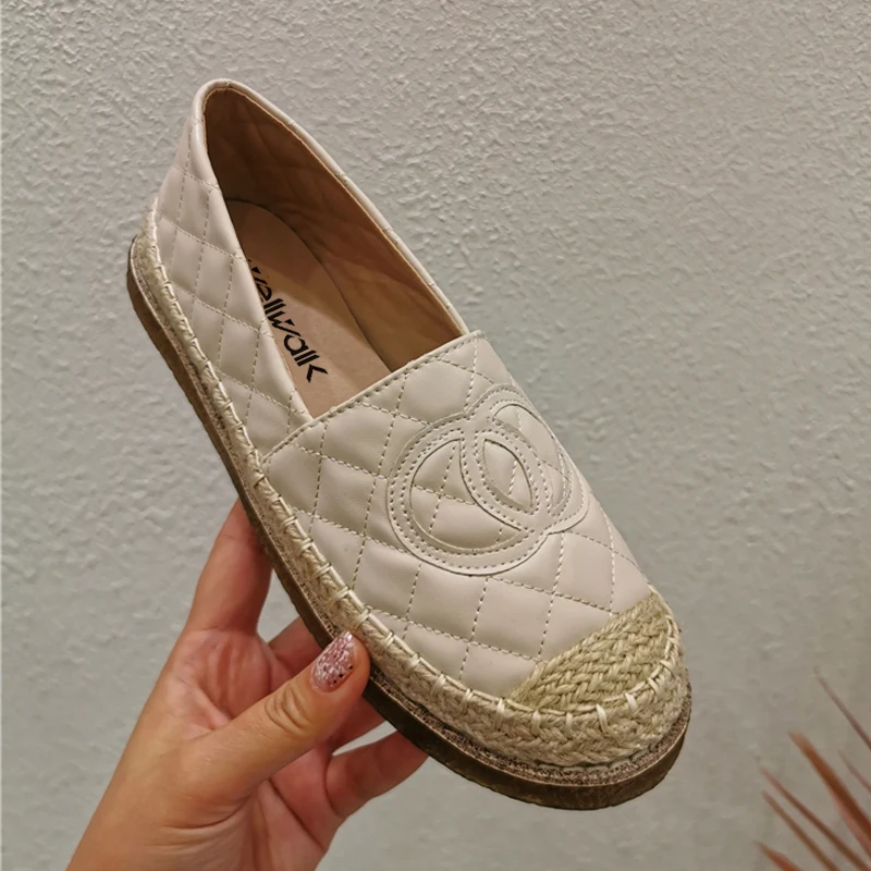 Дизайнерская обувь женские эспадрильи из пеньки лоферы на резиновой подошве