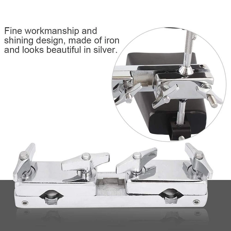 

Iron Connecting Clamp Holder Bracket Rod Percussion Drum Set For Cowbell Accessory Easy to Use and to Operate