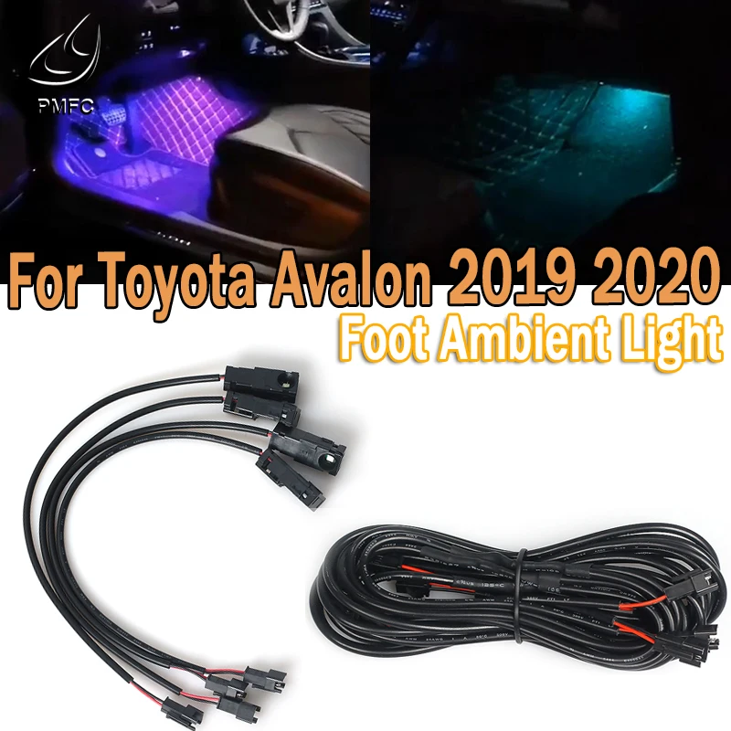 

PMFC Interior Car Foot Light Ambient Light Ice Blue/64 Color Atmosphere Light Decorative Lamp For Toyota Avalon 2019 2020