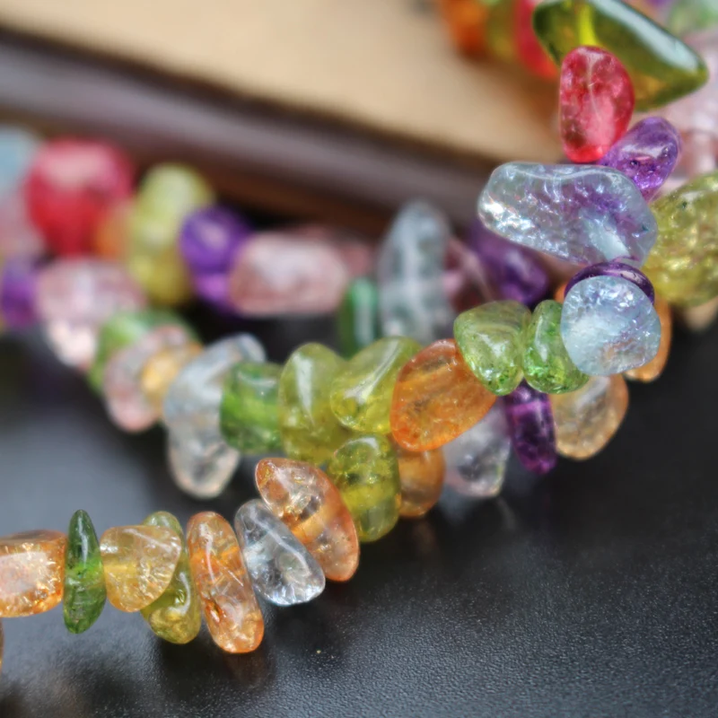 30 &quotСтеклянные шарики с неровным кристаллом разноцветные для изготовления