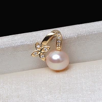 Flower Real AU750 18K Gold Pendant Mountings Findings Jewelry Settings Accessories Base Parts for Pearls Beads Stones