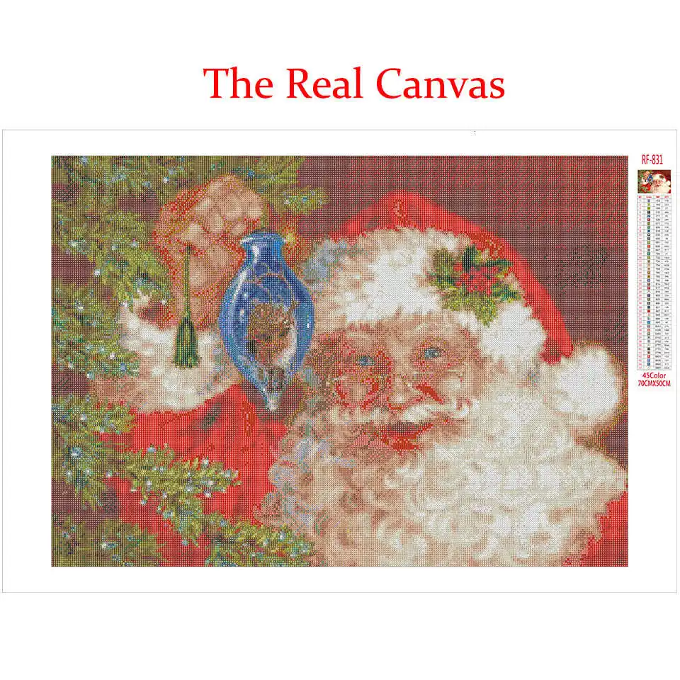 AZQSD Diamond Painting Santa Claus New Embroidery 2019 Christmas Decorations For Home Rhinestones Pictures Full Display | Дом и сад