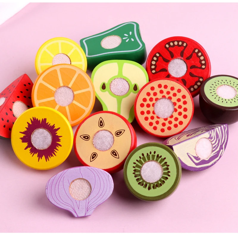 

Kitchen Toy Children's Play House Toy Fruit Cutie Montessori Wooden Toys Food Toy Wood Kitchen Children's Products
