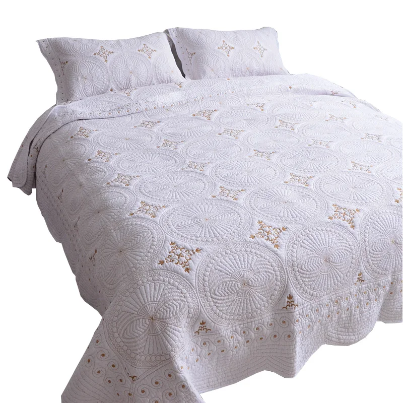 Роскошное белое Европейское 100% хлопковое высококачественное удобное покрывало