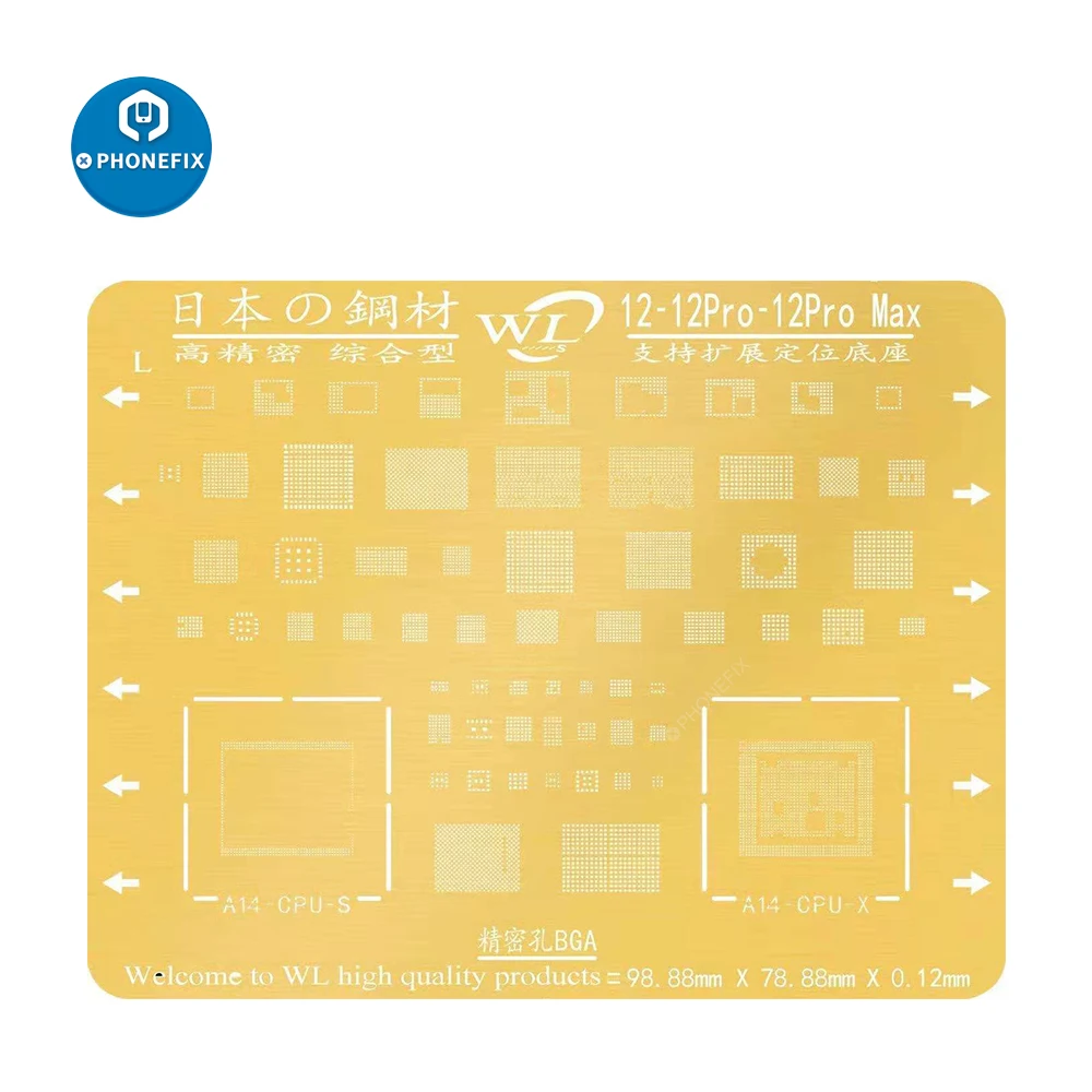 WL IC Chip BGA трафарет для реболлинга iPhone 11 12 XS MAX XR 8p 7 6s 6 5S 5 высококачественный