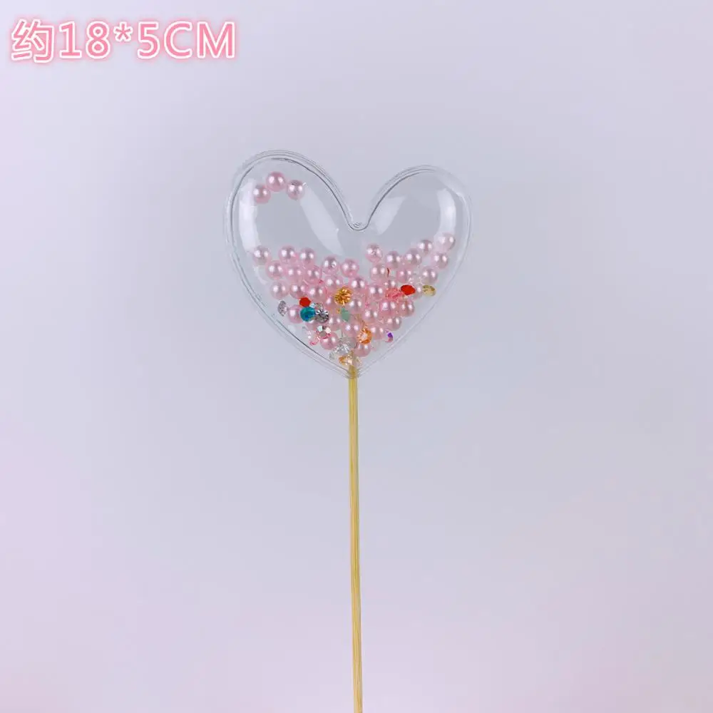 20 Bling Fairy ПВХ Топпер для торта Единорог Любовь Корона облако Блестящий Фламинго кекс Топпер для свадьбы День рождения украшения торта - Цвет: 20