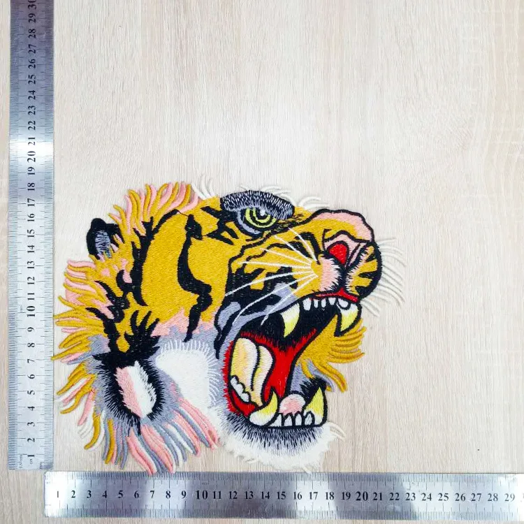 2019 Stylish Delicate Embroidery Large Tiger Head Patch DIY Accessories Cloth Sticker Animal Application T-Shirt Skirt | Аксессуары для
