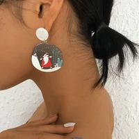 christmas new fashion earring resin snowman bell multi element earrings women jewelry party wedding accessories
