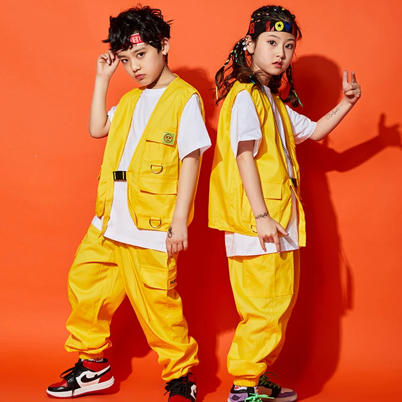 Одежда в стиле хип хоп детский костюм для выступлений одежда жилет и брюки