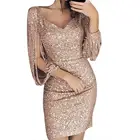 JAYCOSIN женское блестящее мини-платье с длинными рукавами, вечерние платья больших размеров с блестками, z1228