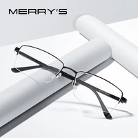 merrys design men titanium alloy glasses frame tr90 legs myopia prescription eyeglasses business optical frame s2209