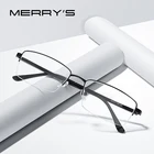 MERRYS дизайн Для мужчин Оправа очков из титанового сплава TR90 ноги близорукость очки по рецепту, Бизнес оправы для очков S2209