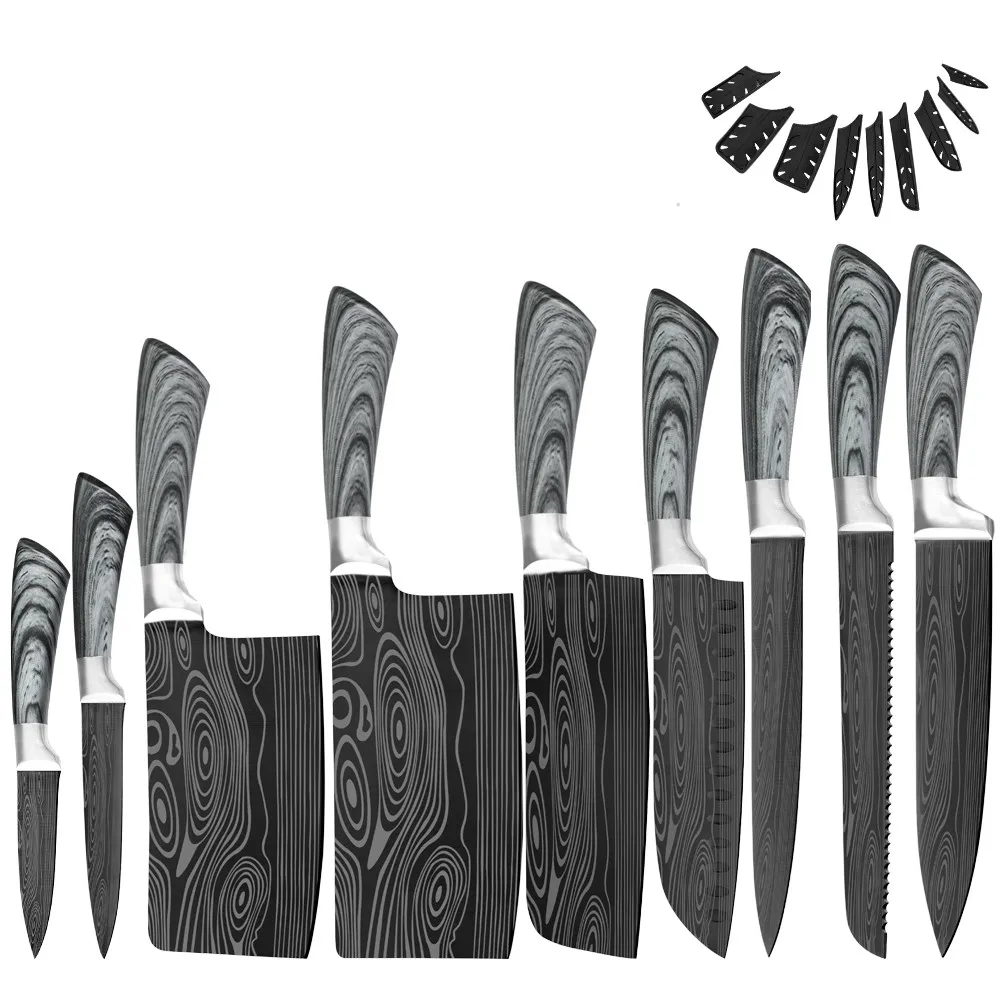 

Stainless Steel Knife Kitchen Knife Utility Cleaver Chef Knife Damascus Drawing Meat Santoku Cooking Tool Set Gift Knife Cover