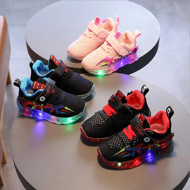 Кроссовки Детские с подсветкой дышащие Нескользящие спортивная обувь