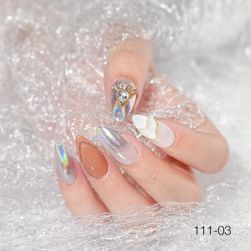 1 коробка голографический блестящий для ногтей зеркальная Хромовая Лазерная