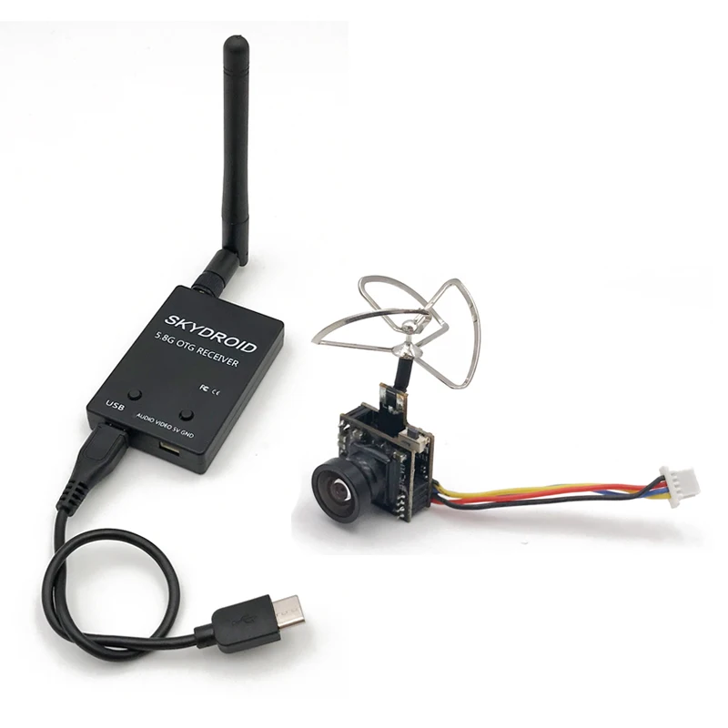 Мини 5,8G fpv-приемник UVC видео Downlink OTG VR+ 5,8G 48CH 25MW 100MW переключаемый 600TVL FPV камера Встроенный передатчик для RC