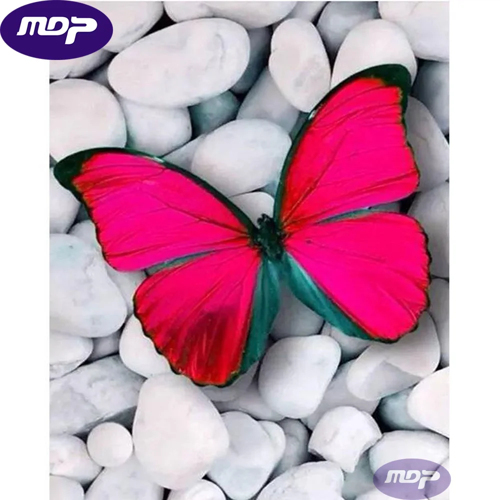 

В наличии, алмазная 5D картина с изображением Красной бабочки, алмазная вышивка, полная яркость алмазов