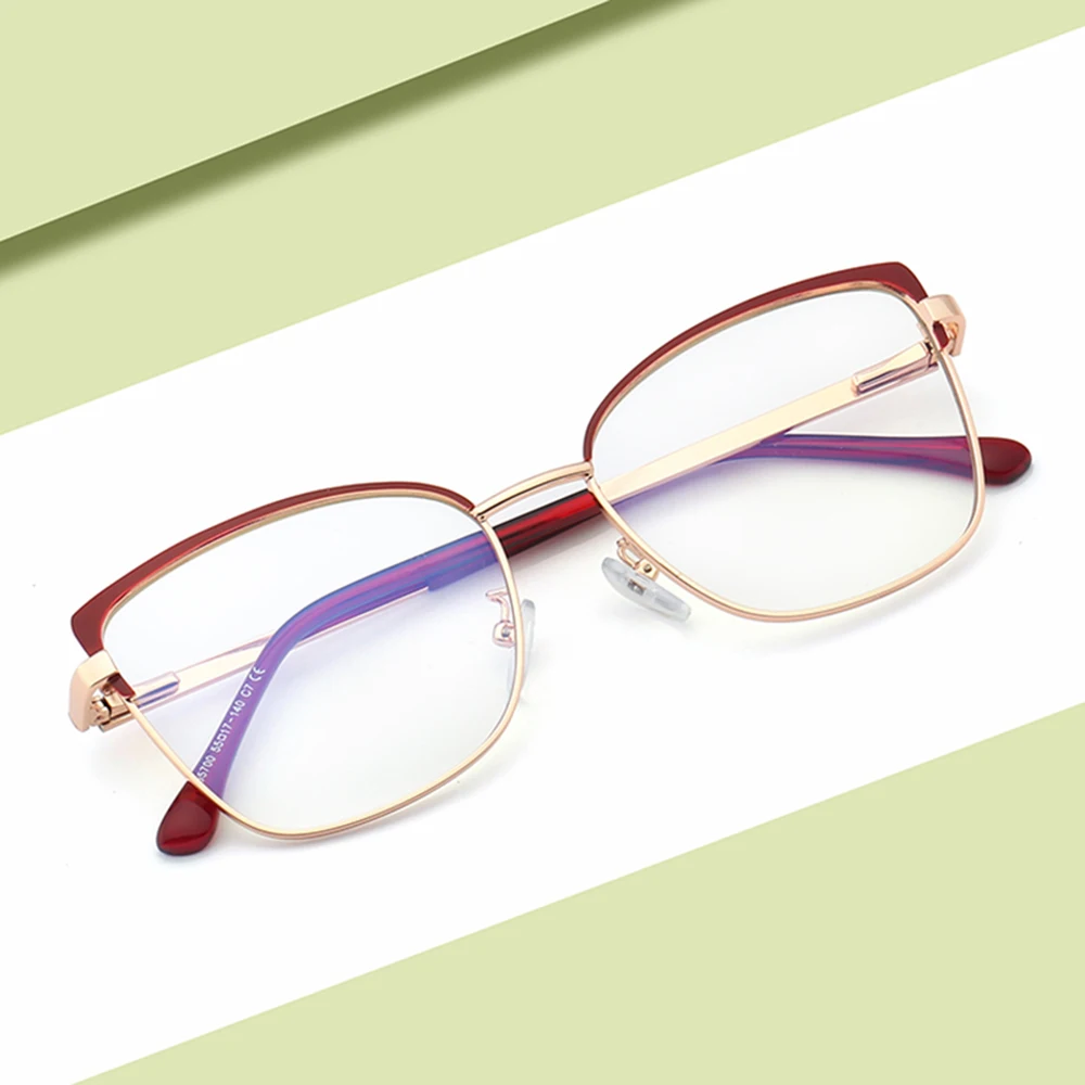 

95700 Trendy New Products Metal Flat Women's Glasses Fashion All-match Anti-Blu-ray Glasses Can be equipped with myopia