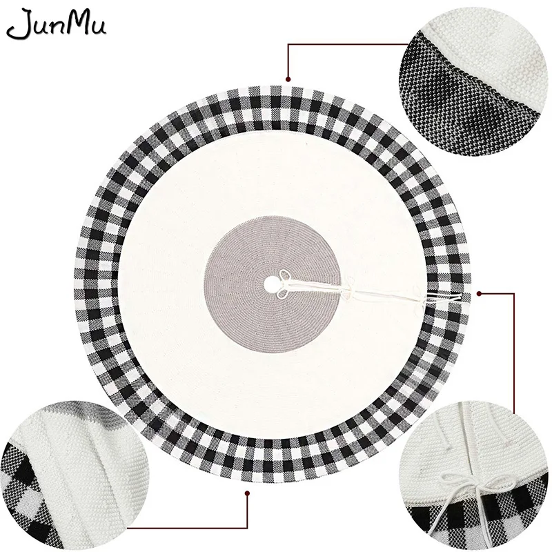 Юбка для рождественской елки красно черная юбка в клетку буйвола Праздничные