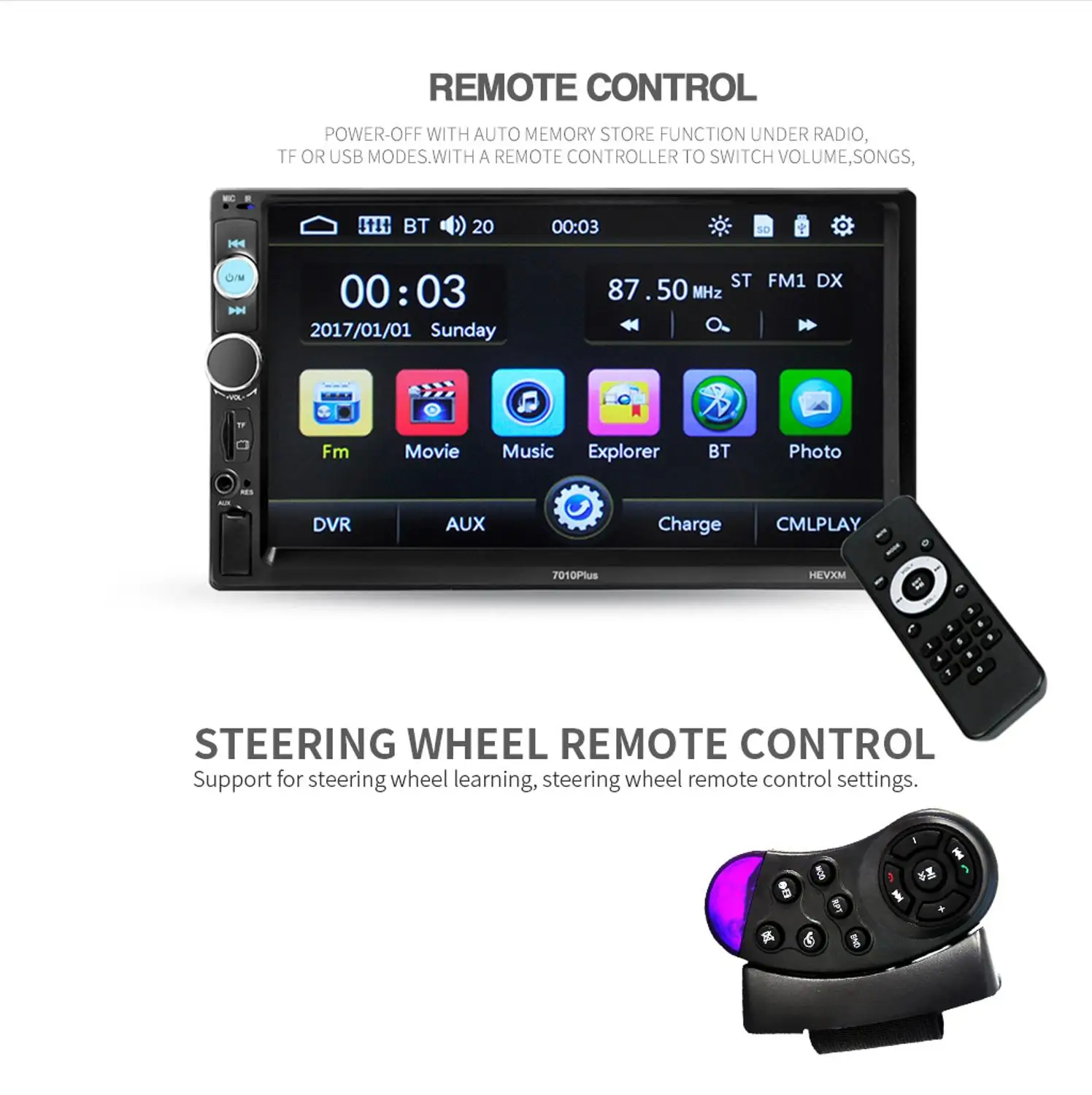 7-дюймовый автомобильный MP5 плеер Авто 2din стерео сенсорный экран Bluetooth