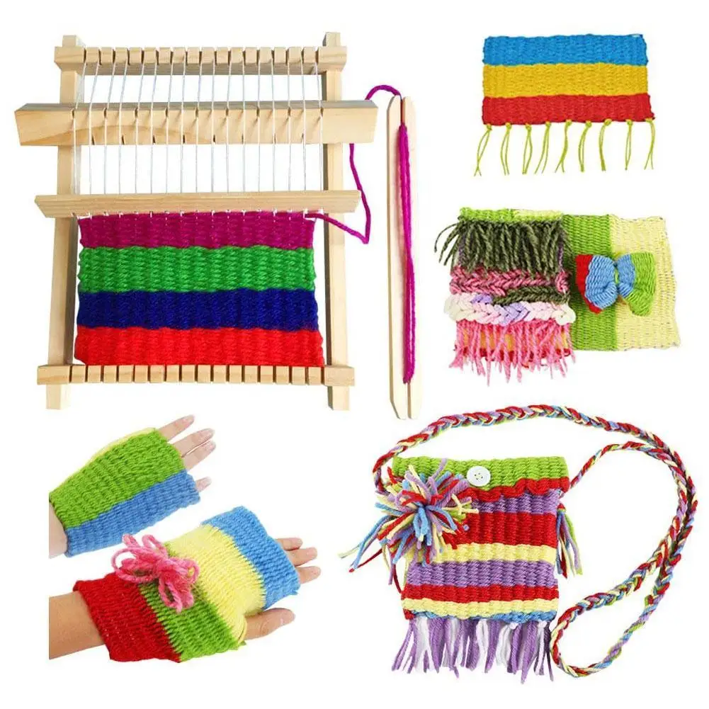 

New DIY Hand-Knitting Wooden Loom Toy Children Weaving Machine Educational Toy Children's Educational Woven Toy