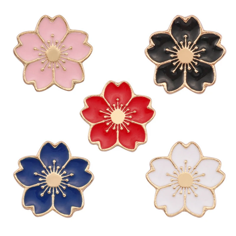 

lovely The new 2019 Sweet Cherry Blossom Brooch Lady Drip Flower Collar Pin Badges Clothing Cuff Bags Accessories Female