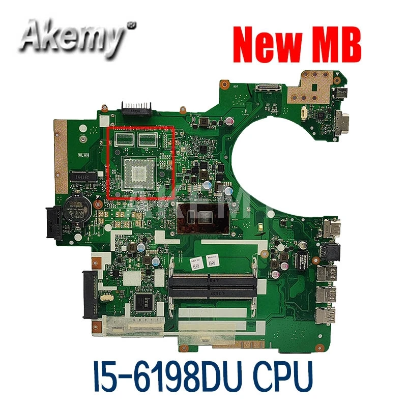 

Akemy P553UA материнская плата для ноутбука ASUS P553UA P553 P553UJ PRO553J Материнская плата ноутбука I5-6198DU оригинальная материнская плата 90NX00R0-R00070