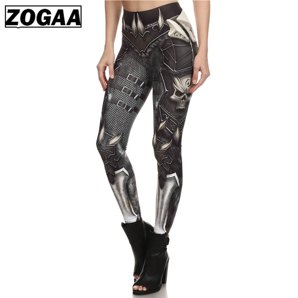 Женские леггинсы с принтом варварский череп ZOGAA черные лето 2019 | Женская одежда