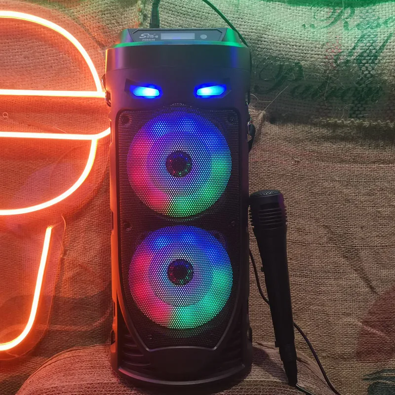 30W LED portable bluetooth speaker wireless sound column high power stereo subwoofer party with microphone home karaoke |