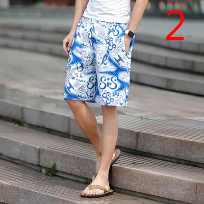

Summer new fashion loose men's linen 5 pants pants beach pants wide leg pants