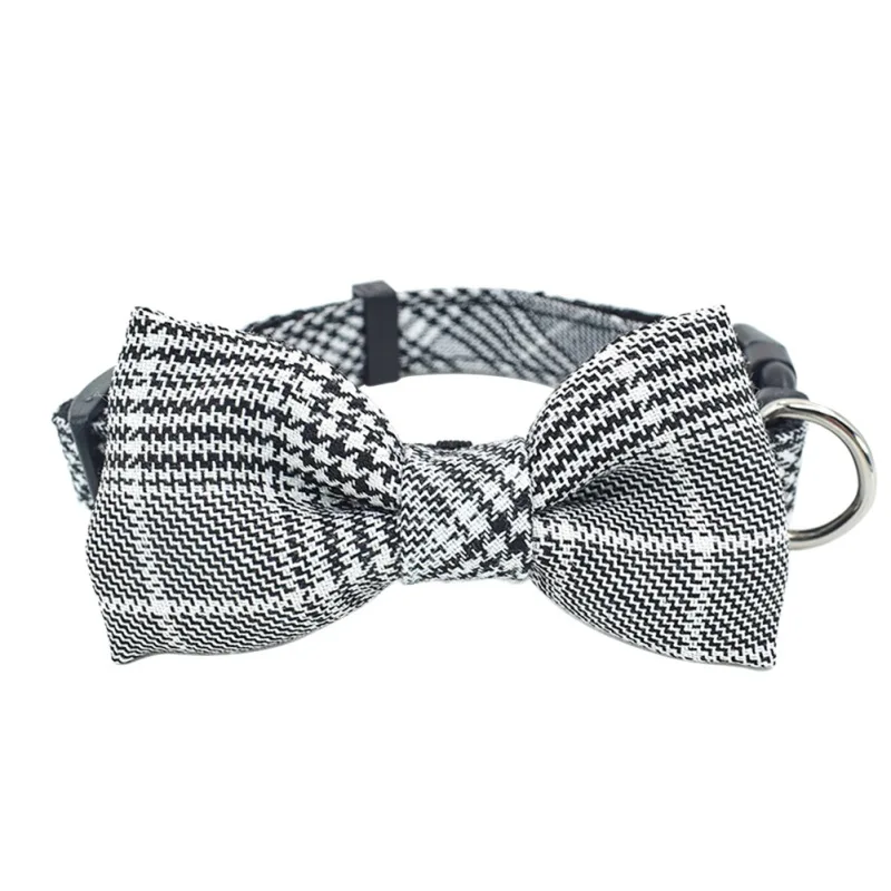Собачий ошейник однотонный D образный бант ошейники для щенков чихуахуа с