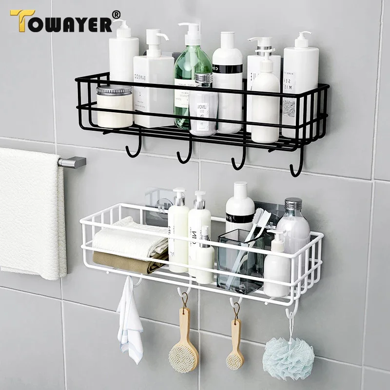 

Punch-free Bathroom Shelf Bathroom Punch Corner Frame Shower Shelf Wrought Iron Shampoo Storage Rack Holder Bathroom Accessories