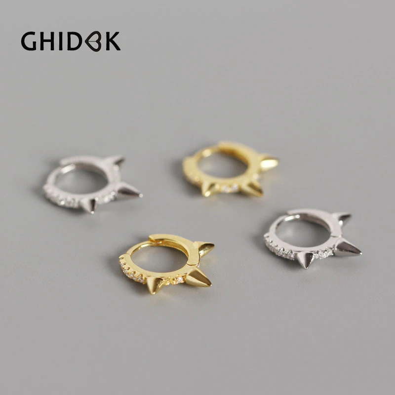 Женские серьги-кольца из серебра 925 пробы с фианитом | Украшения и аксессуары