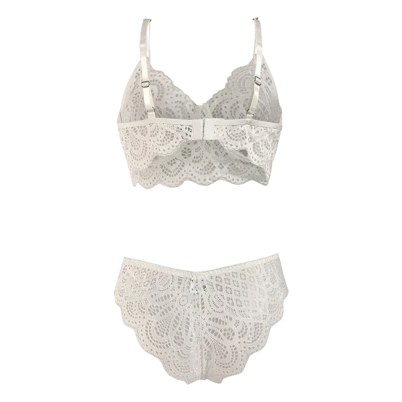 

2PC Sexy Ladies Lingerie G-string Temptation Lace Bra Set Steel Ring Sleepwear Transparent Porno Women Erotic Lenceria Babydolls