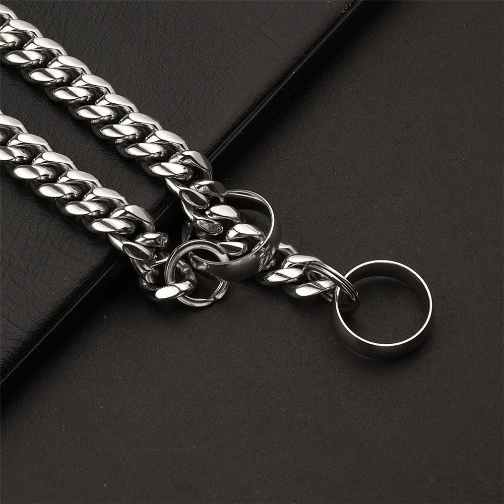 14 мм сплошной собачий ошейник цепи Нержавеющая сталь подготовки Щепка Роскошные