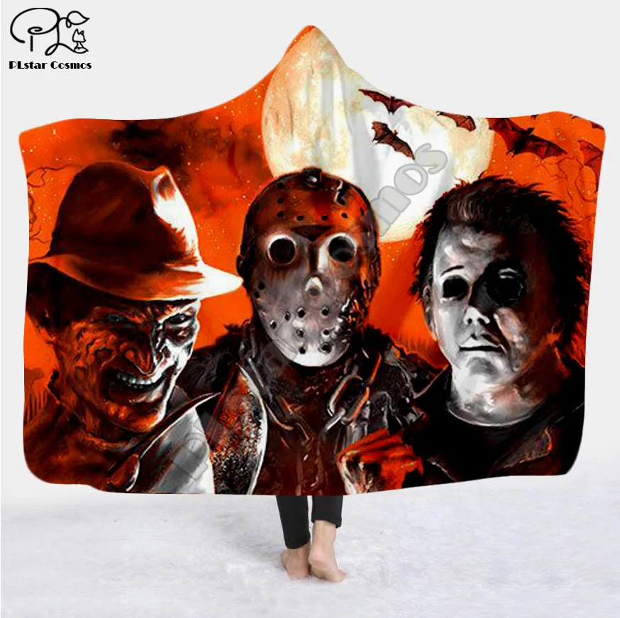 Одеяло с капюшоном для мужчин и женщин одеяло 3D принтом из фильма ужасов