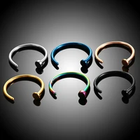 6810mm punk stainless steel fake nose ring c clip lip ring earring helix rook tragus faux septum body piercing jewelry