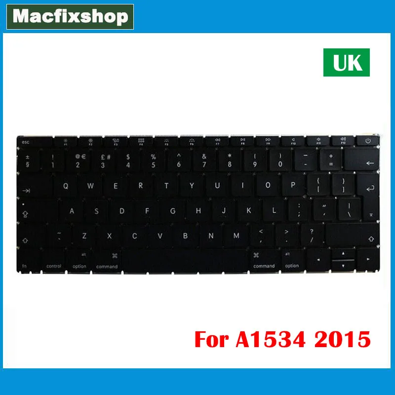 Teclado A1534 para ordenador portátil, reemplazo de teclado para Macbook Retina de 12 pulgadas, inglés, A1534, 2015 años