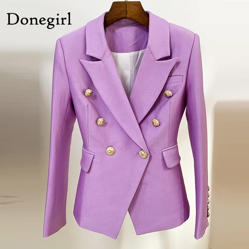 

Women's Fashion Spring Jacket Pique Designer Buttons Coat Style Newest Double Lilac Lion Breasted Slim Blazer Fitting Star Fash