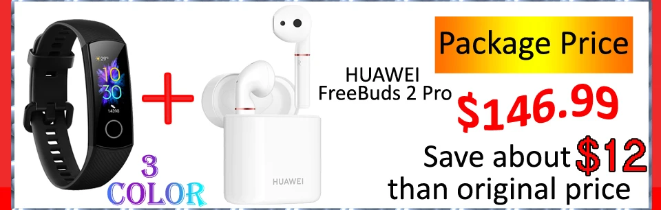 Huawei Honor Band 5 Смарт-браслет с huawei FreeBuds браслет шагомер сенсорный экран для плавания пульсометр для сна