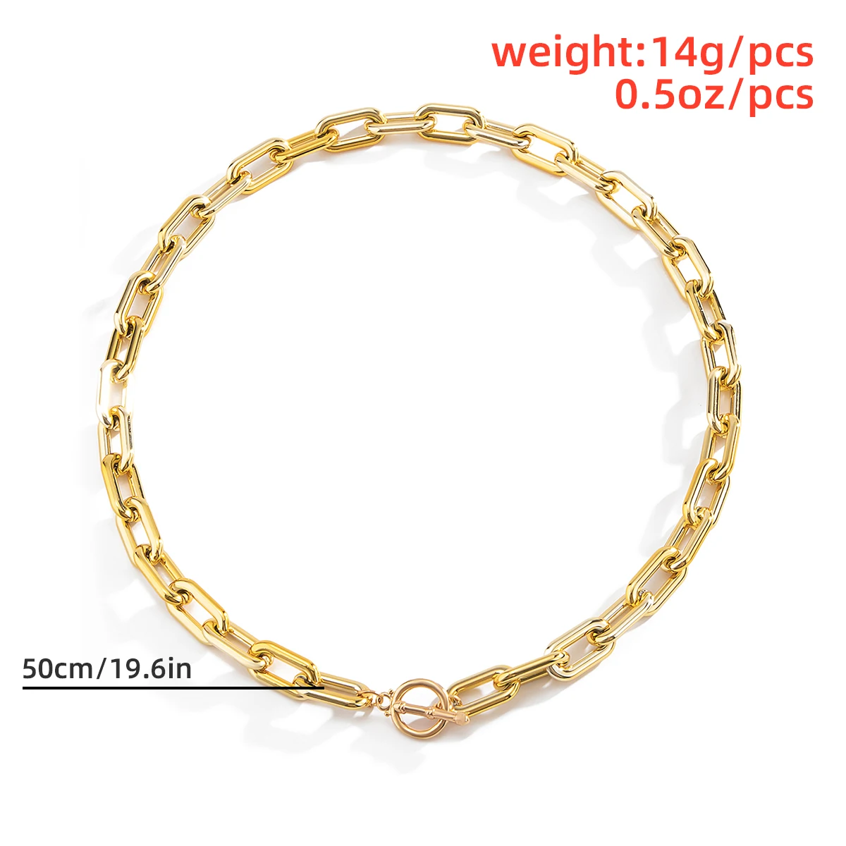 

Vintage Acrylic Chain Toggle Clasp Necklace Women Collares Punk Simple CCB Minimalist Link Circle Lariat Chains Femme Jewelry